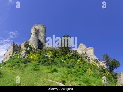 La ruina del castillo Kantara, Famagusta, República turca del norte de Chipre, Chipre Foto de stock