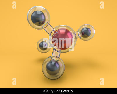 Imagen de la molécula de metano. Formación científica. 3D rendering Foto de stock