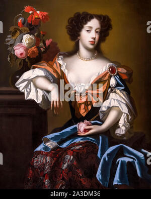 María de Módena (Maria Beatrice Anna Margherita Isabella d'Este; 1658-1718), reina consorte de 1685-1688, la segunda esposa de Jaime II y VII. Retrato por Simon Verelst, óleo sobre lienzo, c.1680 Foto de stock