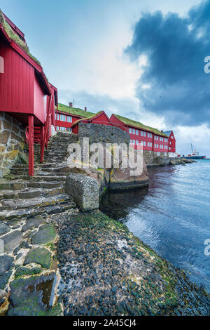 Tinganes, Old Town, Streymoy Tórshavn, Islas Feroe, Dinamarca, Europa Foto de stock