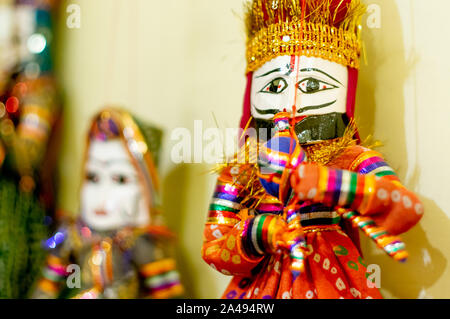 Títeres tradicional Rajasthani shot con una profundidad de feild Foto de stock