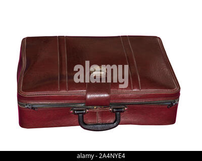 Antigua maleta, elemento de viaje, equipaje o equipaje. Maleta Vintage,  retro, maleta de cuero, aislado sobre fondo blanco Fotografía de stock -  Alamy
