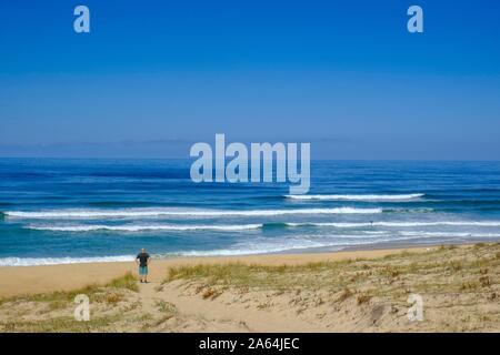 Playa y costa en Plage des Chenes Lieges, Departement Landes, Costa Atlántica, Región Nouvelle-Aquitaine, Francia Foto de stock