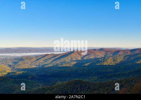 Temprano en la mañana en el Parque Nacional de Shenandoah de Virginia Foto de stock