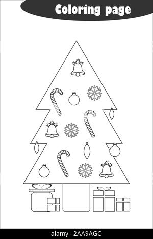 Decoracion De Navidad Arbol Juego Cartoon La Educacion Para El Desarrollo De Los Ninos En Edad Preescolar Use Las Tijeras Y Pegamento Para Crear El Aplique Cortar Partes De O Imagen Vector