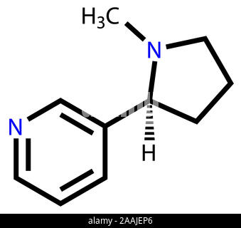 La molécula estimulante de la droga del tabaco de la nicotina 3D produce la  estructura química Fotografía de stock - Alamy