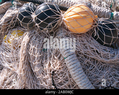 Bunde Fischer Netze Foto de stock