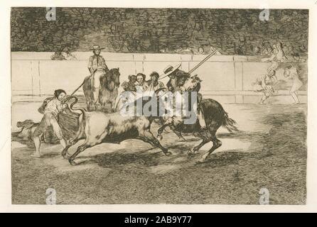 El esforzado Rendón picando un toro, de cuya suerte murió en la plaza de Madrid. Avery, Samuel Putnam, 1822-1904 (colector), Francisco de Goya