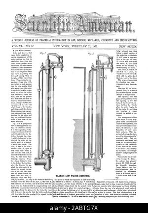 Una Revista semanal de información práctica en Arte Ciencia mecánica CIIEMISTRY Y MANUFACTURAS. BLAKE'S BAJA DETECTOR DE AGUA., Scientific American, 1862-02-22 Foto de stock