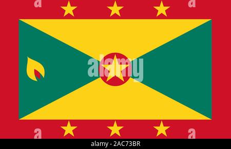 Nationalfahne, Flagge von Granada, Kleine Antillen, Karibik Foto de stock