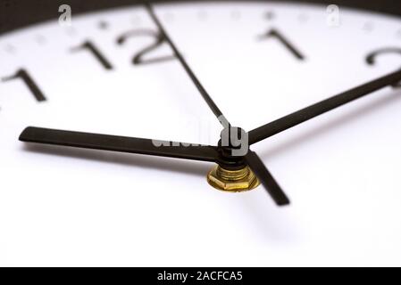 Cara del reloj. Cierre en el sentido de las agujas del reloj. Concepto de tiempo. Concepto de tiempo con reloj o clock.