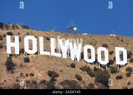 Cartel de Hollywood en Los Angeles, California, EEUU. Foto de stock