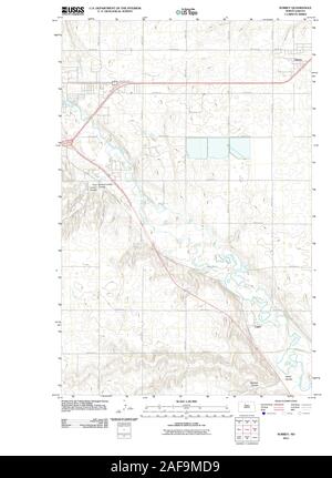 USGS Mapa TOPO North Dakota ND Surrey 20110615 TM Restauración Foto de stock