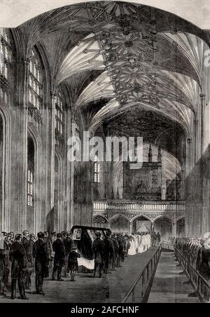 El funeral de la fecha tardía de su Alteza Real, el Príncipe Consorte Alberto, - la procesión fúnebre en la Nave de la capilla de San Jorge, diciembre de 1861 Foto de stock