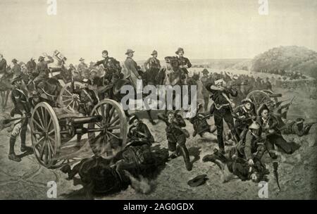 "Jameson's Last Stand - la batalla de Doornkop, 2º de enero de 1896', de 1900. "Desde Sudáfrica y la guerra de Transvaal, Vol. I", por Louis Creswicke. [T. C. &Amp; E. C. Jack, Edimburgo, 1900] Foto de stock