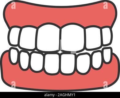 Mandíbula o prótesis dentales, dientes postizos con incisivos Vector de  Stock de ©cookamoto 331889894