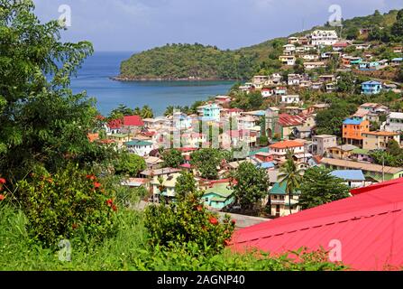 Descripción Local de la aldea de pescadores canarios, Santa Lucía, Antillas Menores, Antillas, islas del Caribe Foto de stock