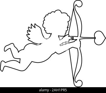 Arco Cupido Y Flecha Para San Valentín Stock de ilustración - Ilustración  de movimiento, dardo: 161580982