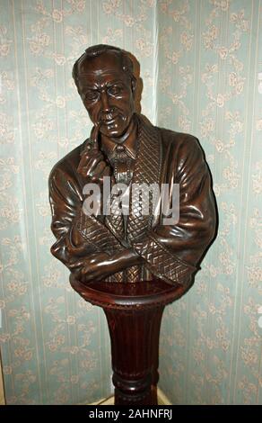 Estatua expuesta en el museo Sherlock Holmes en la calle Baker 221B Foto de stock