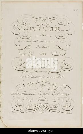 Aubin. Arte de escribir, de Encyclopédie. 1760. Francia. Grabado sobre Papel establecido crema Foto de stock