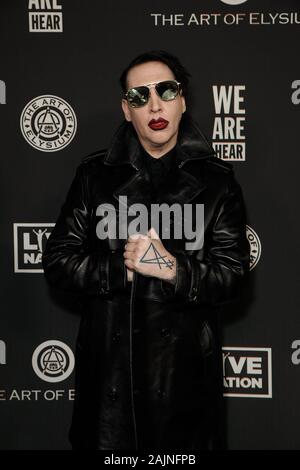 Los Angeles, Estados Unidos. 04 ene, 2020. LOS ANGELES, California - Enero 04: Marilyn Manson atiende el arte de Elysium la 13ª celebración anual - el cielo en el Hollywood Palladium en Enero 04, 2020 en Los Angeles, California. Crédito: MediaPunch Inc/Alamy Live News