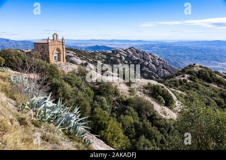 Montserrat, Katalánsko Klášter, Španělsko / Santa María de la Abadía de Montserrat, Montserrat claustro, distrito de Cataluña, España Foto de stock