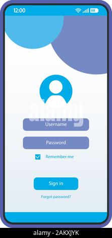 Juego de preguntas de la interfaz del smartphone app plantilla vectorial.  Página móvil de diseño azul. Concurso de la pantalla de la aplicación. Iu  plana. Intelectual Online pl Imagen Vector de stock 