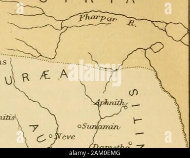 Palestina: su geografía histórica : con índice de mapas topográficos y . 7Z SIRIA • Paneas fey benLe:ho&LT; 4. B. Saida. ?X v Canaihd do^AIN I B A T A ^ Un bora. 7 .o.Maspha, Scythopolis }irGincea f °PeUa, SAM UN Ro I UN Bethidui JEnxtixo Sycharr^Sahin: EJECHEM™7 ^2^ Fondekt Acrabi Requeb,- V •ArotiP ^-^ XAzmaveth M* 0Betania^tchxa-ias ^^u^ ^ ,Zerkcv **! B.SaeUs Nimra &gt;0 °Abno luladelphia£BaSl° B.Hari Hesbón oBaal oliihon MeonJfQ . º°n,R. Foto de stock