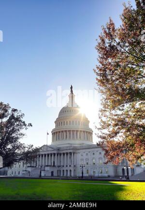 El edificio del Capitolio de los Estados Unidos en Washington, DC. Foto de stock