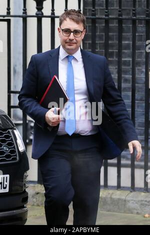 Londres, Reino Unido. 22 de enero de 2020. Ben Gascoigne, Secretario Político del primer Ministro británico, Boris Johnson visto en Downing Street. Crédito: Sopa Images Limited/Alamy Live News