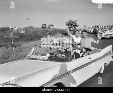 Campeonatos mundiales aficionados del ciclismo en la carretera en Zandvoort, ceremonia de los ganadores Fecha: 15 de agosto de 1959 Foto de stock