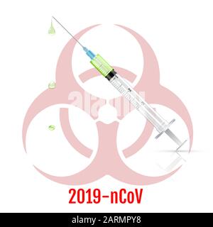 Signo de peligro biológico. Concepto epidémico 2019 nCoV.