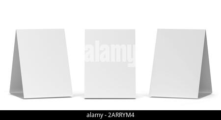 Mesa en blanco tienda mockup. ilustración 3d aislada sobre fondo blanco Foto de stock