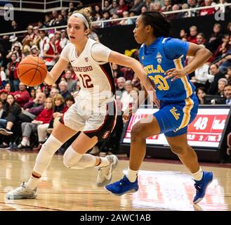 Stanford University guard Lexie Hull (12) practices with her basketball ...