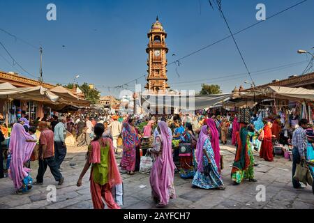 Torre Del Reloj De Jodhpur, Rajasthan, India Foto de stock