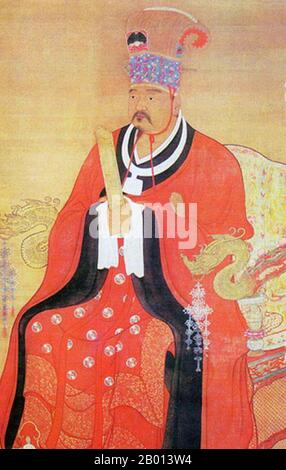 Retrato de Song Taizu, el primer emperador de la dinastía Song hecho