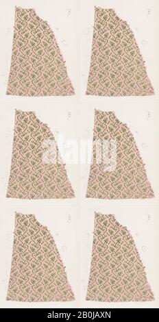 Fragmento, italiano, siglo XVII-XVIII, italiano, seda, Total: 8 1/4 x 6 1/2 pulg. (21 x 16.5 cm), Textiles tejidos