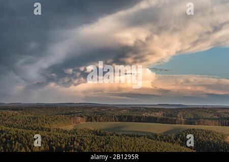 Leuchtenburg,Thunderstorm,Mammatus clouds,Sunset,Turingia,Alemania