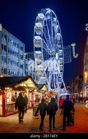 Ferris Wheel, Sheffield Christmas Market, Sheffield, Yorkshire, Inglaterra, Reino Unido Foto de stock