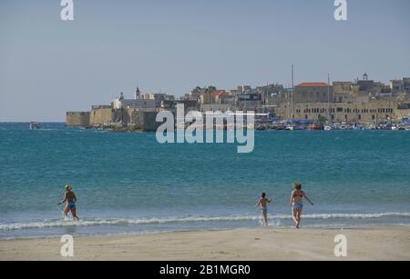 Stadtansicht, Panorama, Mittelmeer, Akko, Israel Foto de stock