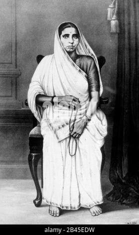 Madre de Mahatma Gandhi Putlibai, Porbandar, Gujarat, India, Asia, 1880, antiguo cuadro de la cosecha de 1900