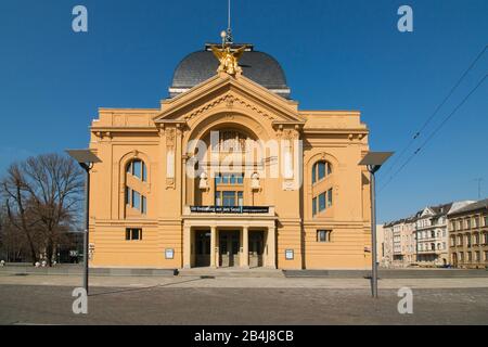 Alemania, Turingia, Gera, Teatro, Art Nouveau, inaugurado en 1902, combina teatro y sala de conciertos en un edificio. Foto de stock