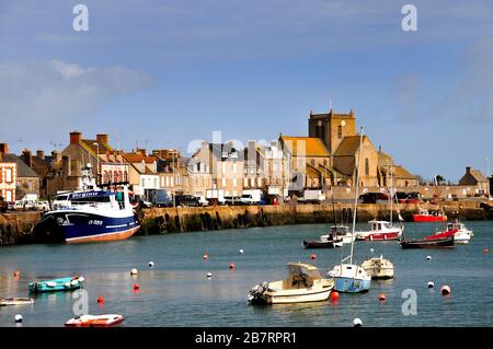 Puerto de Barfleur, península de Cotentin, Normandía, Francia, Europa Foto de stock