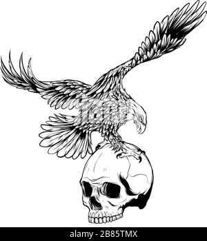 Insignia de águila y calavera Imágenes de stock en blanco y negro - Alamy