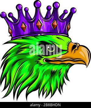 El vector logo reina de águilas. Lindo Estilo de impresión corona águila de  fondo Imagen Vector de stock - Alamy