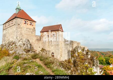 Castillo Hohenstein el estado alemán de Baviera, Kirchensittenbach, Alemania. Foto de stock