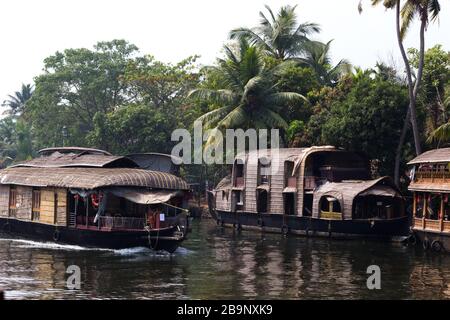 Casa barco de Kerala Foto de stock