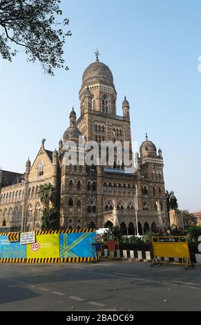 Edificio de la Corporación Municipal de Bombay (1893) o edificio del BMC en Mumbai, India Foto de stock