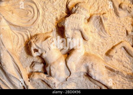 dionisio fiestas relieves, Pamukkale, Hierápolis, Turquía. Foto de stock