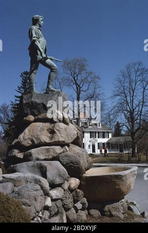 Estatua de Minuteman, Lexington, Massachusetts Foto de stock